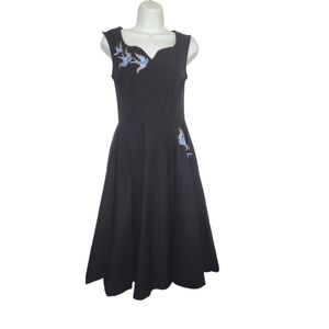 Pinup Couture Bluebird Swing 50s Style Blue Bird Dress Large